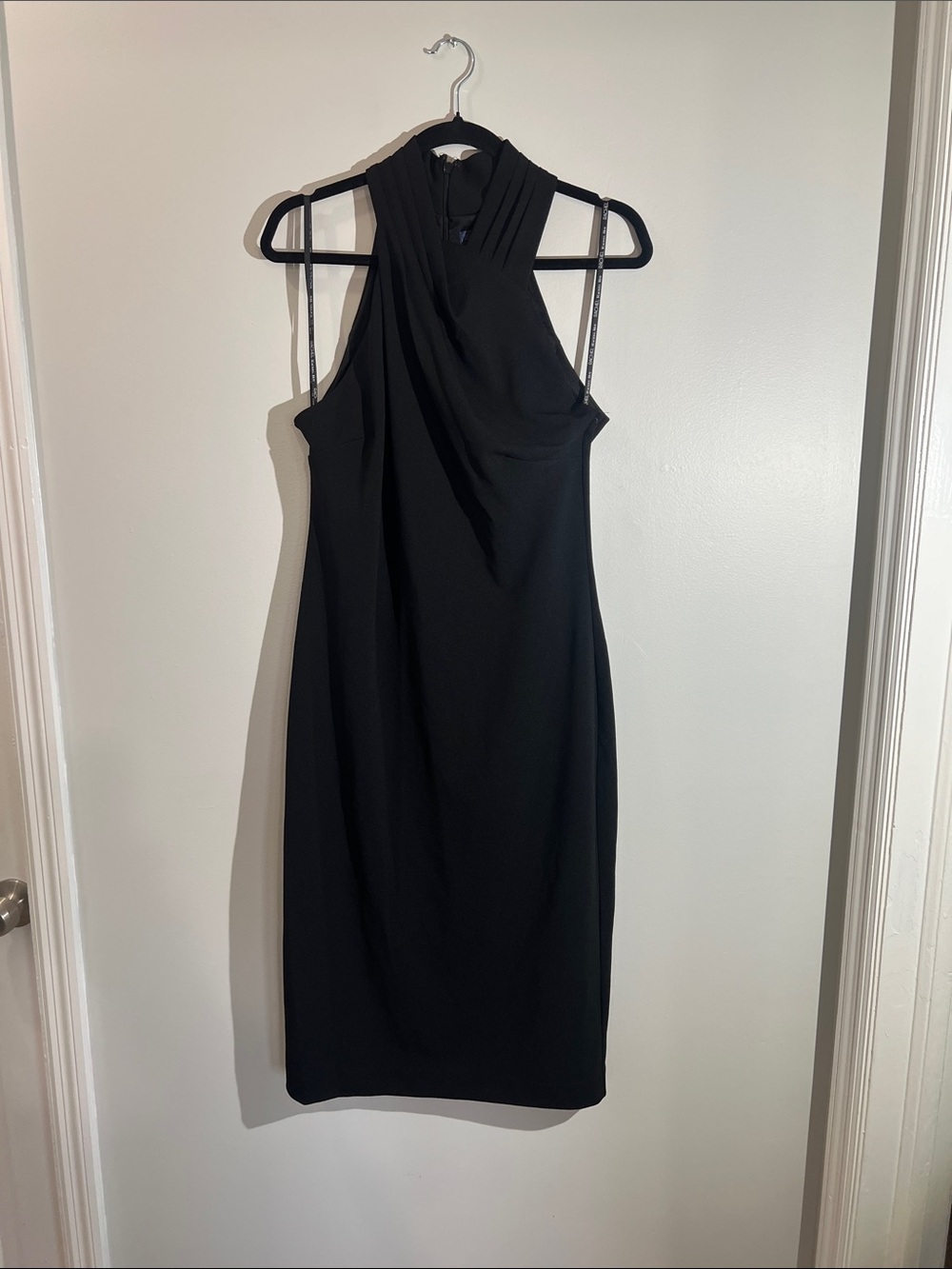 RACHEL Rachel Roy Black Sleeveless Halter Midi Dress